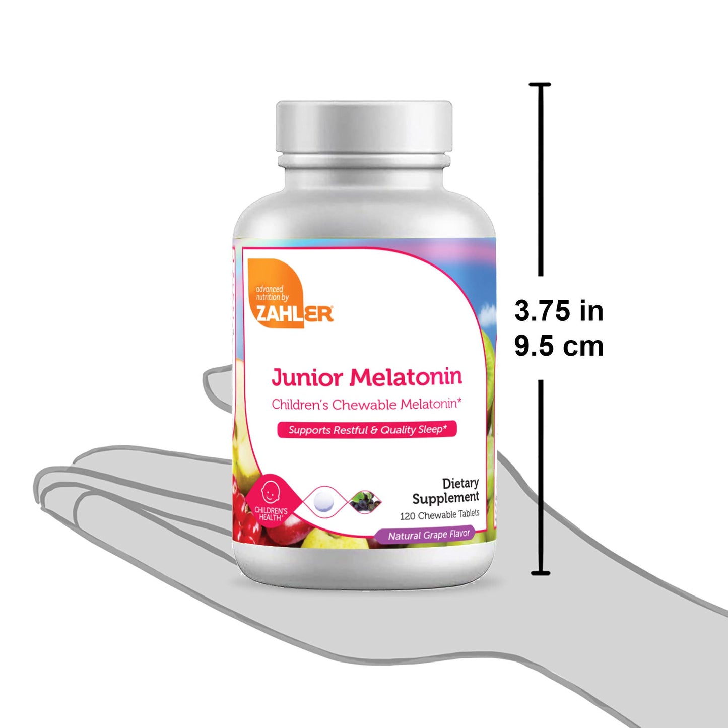 Junior Melatonin, Kosher, Grape Flavor, 120 Chewable Table