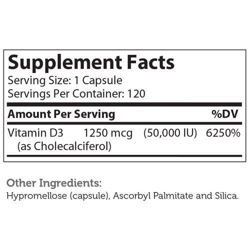 Vitamin D3 50,000 IU (120) Capsules