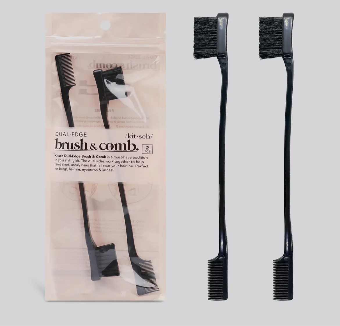 Kitsch Edge Comb & Brush - 2 pc